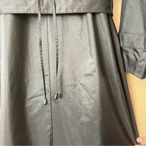 British Mist Vintage Black Rain Trench Coat Size 10 - Picture 11 of 12